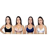 Kit 4 Sutiãs Soutian Reforçado Básico Lycra Sem Bojo Sem Aro Tamanho M Cor Sortidos