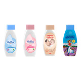 Kit 4 Talcos 1 Azul Bb 1 Rosa Bb 1 Usederm 1 Halley Alfazema