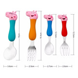 Kit 4 Talheres Peppa Pig Infantil 2 Garfo 2 Colher Porquinho