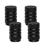 Kit 4 Tampas Alumínio Bico Válvula Carro Moto Bike Preta Preto 
