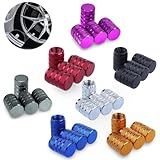 Kit 4 Tampinha Tampas Da Válvula Do Pneu Universal Capa Automotiva Bico De Carro De Metal Alumínio Caminhão Carro Biquinho Moto Bicicleta Bike Cor Vermelho