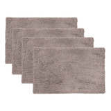 Kit 4 Tapetes De Banheiro 40x60 Antiderrapante Bolinha Macio