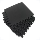 Kit 4 Tatames Tapetes Eva Com Borda 50cm X 50cm X 1cm Preto