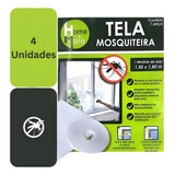 Kit 4 Tela Mosquiteira Janela Velcro Ajustavél Anti Inseto