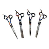 Kit 4 Tesouras 7 Polegadas Maryam Trading Para Banho E Tosa