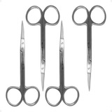 Kit 4 Tesouras Iris Reta 11 5 Cm Fina Cirúrgica Cooperflex