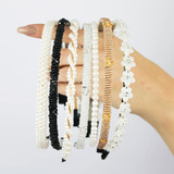 Kit 4 Tiaras Com Perolas E Miçangas Delicada Arco Cabelo