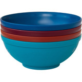Kit 4 Tigelas Bowls Alimentação Infantil 300ml Sana Babies Cor Azul Boho