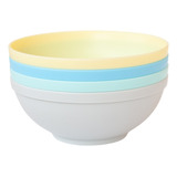 Kit 4 Tigelas Bowls Alimentação Infantil 300ml Sana Babies Cor Azul Pastel