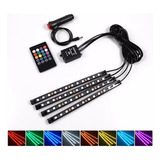 Kit 4 Tira Led Interior Do Carro Rgb Luzes De Atmosfera Inte