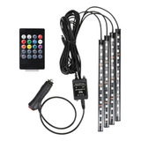 Kit 4 Tira Led Interior Do Carro Rgb Luzes De Atmosfera Inte