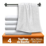 Kit 4 Toalhas De Banho Hotel Motel 80 X 1 30 Felpuda Cor Branco 4 Toalhas Hotel