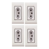 Kit 4 Tomada Para Móvel 2p t 20a 250v Branco Liz Tramontina