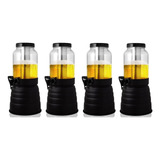 Kit 4 Torre De Chopp Chopeira Cervejeira Vidro 2 2l Preta