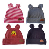 Kit 4 Touca Bebê Infantil Recém Nascido 