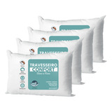 Kit 4 Travesseiro Conjunto Cama 50x70 Capa Removivel Macio