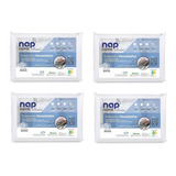 Kit 4 Travesseiro Nasa Nap Perfil Baixo 10cm Capa Algodão Promoçâo