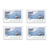 Kit 4 Travesseiro Nasa Nap Perfil Baixo 10cm Capa Algodão