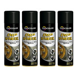 Kit 4 Un Envelopamento Líquido Dip Wheel Radnaq Preto Fosco