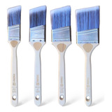 Kit 4 Un Pincel Trincha Angular Pro Profissional P Requadro