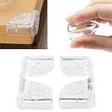 KIT 4 UN Protetor De Quina SILICONE Cantoneira SEM FUROS Mesa Móveis Armários Proteção Para Bebê COM ADESIVO Transparente UNIVERSAL PROTEÇÃO PARA SUA FAMILIA BELEZA E QUALIDADE 4 4CM