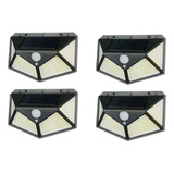 Kit 4 Unidade Luminária Solar Led Sensor Automatico Jardim
