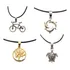 Kit 4 Unidades Colar Bicicleta Golfinho Arvore Tartaruga 