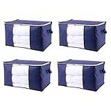 Kit 4 Unidades Organizador Bolsa De Plástico Multiuso Roupas Cobertor 60x45cm Azul 