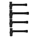 Kit 4 Unidades Sifão Copo Sanfonado Universal Preto Astra