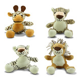 Kit 4 Ursos Lembrancinhas Bichos De Pelucia Safari 25cm
