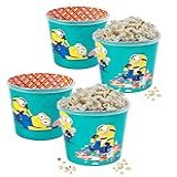 Kit 4 Vasilhas De Pipoca Balde Infantil Dos Minio 2 Litros Balde De Pipocas Decoração De Festas
