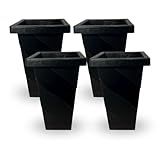 Kit 4 Vasos Coluna Para Flores E Plantas Vaso Decorativo Jardim 13 Litros Preto 