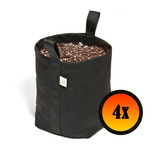 Kit 4 Vasos P Plantas Feltro Com Alças 7 Litros