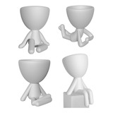 Kit 4 Vasos Para Suculentas Decorativos Bob Criativo 10cm