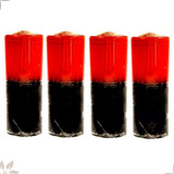 Kit 4 Vela De 7 Dias Bicolor Colorida Preta E Vermelha 262g
