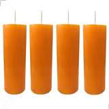 Kit 4 Velas De 7 Dias Colorida Laranja Grande 262g