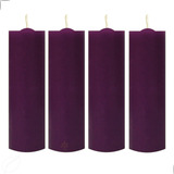 Kit 4 Velas De 7 Dias Colorida Roxa Grande 262g