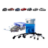 Kit 4 Velas Ignição Cabos Corsa Novo 1 4 8v 2008 2012 Gm
