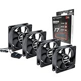 Kit 4 Ventoinhas 80mm Fan Cooler 8cm Air Cooler Preto 12V Sem LED - Conector Molex 4 Pinos E 3 Pinos Placa-Mãe