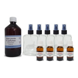 Kit 4 Vidros 100ml C Válv 4 Essências 20ml Base 500ml