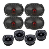 Kit 4 Woofer Mid Unlike 6x9 Par 640wrms Medio Tweeter Unt400