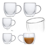 Kit 4 Xicaras Mesa Posta E Café Expresso Dupla Camada 250ml