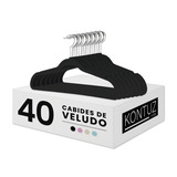 Kit 40 Cabide Infantil Veludo Cabide Infantil Aveludado Slim Antideslizante Ultra Fino Kontuz Cor Preto