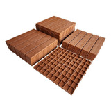 Kit 40 Deck Modular Textura Madeira Para Varanda Sacadas Box