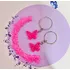 Kit 40 Mini Chaveiros Lembrancinha Borboleta 2x1,8cm Com Tag