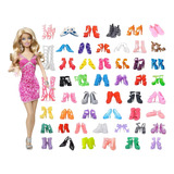 Kit 40 Pares Sapatos Boneca Barbie Com Botas 5 Acessórios