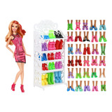 Kit 40 Pares Sapatos Luxo P Boneca Barbie Sapatinhos Chic