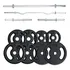 Kit 40kg De Anilhas Com Barras Ocas Reta E W