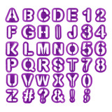 Kit 40pçs Cortador Marcador Letras Números Confeitaria Carol