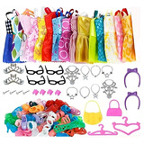 Kit 42pç Roupinha Para Boneca Roupa Acessórios Bolsa Vestido